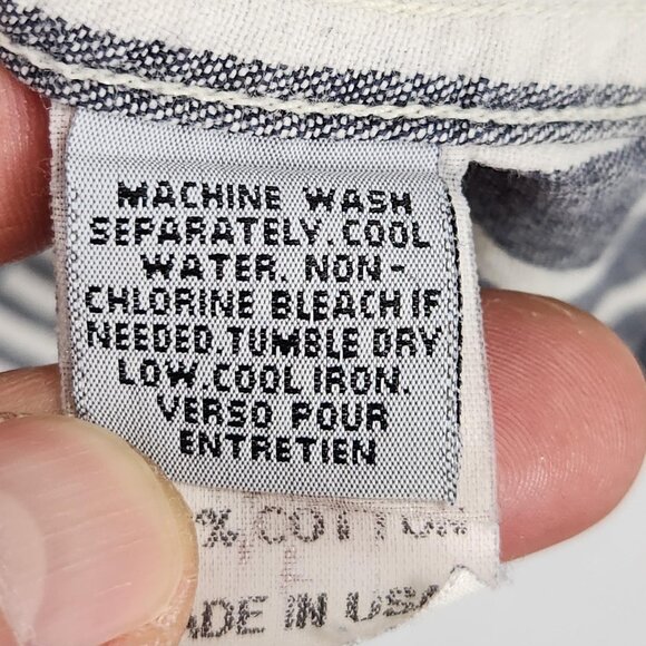 Marithe Francois Girbaud Shirt Mens Large Gray Stripe Vintage Denim USA 90s - Picture 8 of 16